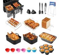 19 pezzi accessori friggitrice ad aria calda per Ninja Foodi AF400EU AF300EU AF500EU, accessorio per friggitrice ad aria calda, accessorio per friggitrice ad aria calda Dual Zone Airfryer accessori