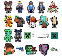 19 Pezzi Ciondoli per Scarpe Cartone Animato in PVC, Shoe Charms da Gioco, Carini Charm Decorativi DIY Ornaments per Scarpe, Rimovibili e Creativi per Crocs, per Bambini, Ragazzi, Adolescenti