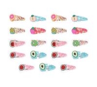 19 Pezzi Fermaglio Chioma Bambina Frutta Sabbia Mobile Trasparente | Mollette Bambina per Chioma in Pvc e Pet, Facile da Mettere e Togliere, per Compleanno e Natale