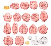 19 Pezzi Formine per Biscotti a Forma di Fiore, 3D Stampi per Biscotti per Cuocere Decorazioni per Torte al Cioccolato, Stampi Biscotti per Feste di Compleanno per Bambini, Decorazioni Natalizie
