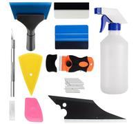 19 Pezzi Kit di Strumenti per Avvolgere L'auto Spatola per Pellicole Adesivee, Set Tergivetro di Alta Qualità, con Coltello Universale Retrattile Tergivetro e Utensili a Lunga Portata