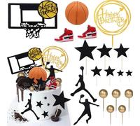 19 pezzi per decorare torte di compleanno a tema Coppa del Mondo di pallacanestro, decorazioni per feste di compleanno per bambini, decorazioni fai da te per torte a tema pallacanestro