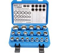 19 Pezzi Profilo E10-E40 Kit Bussole Poligonali Torx Bussola Esagonali 1/2' 8-32