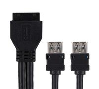 19 Pin / 20 Pin Intestazione femmina a doppia USB3.0 Cavo di montaggio su pannello della scheda madre frontale da scrivania con piedini fissi[0,]