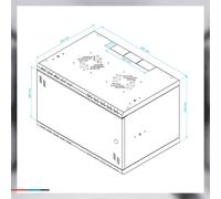 19" RACK Schrank Standard 4U 6U 9U 12U 350-600 mm Schwarz Grau mit Glastuer