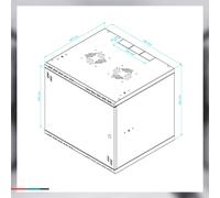 19" RACK Schrank Standard 4U 6U 9U 12U 350-600 mm Schwarz Grau mit Glastuer