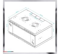 19" RACK Schrank Standard 4U 6U 9U 12U 350-600 mm Schwarz Grau mit Glastuer