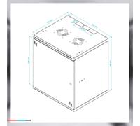 19" RACK Schrank Standard 4U 6U 9U 12U 350-600 mm Schwarz Grau mit Glastuer