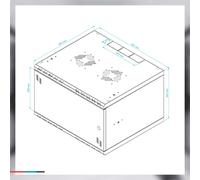 19" RACK Schrank Standard 4U 6U 9U 12U 350-600 mm Schwarz Grau mit Glastuer