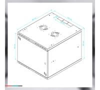 19" RACK Schrank Standard 4U 6U 9U 12U 350-600 mm Schwarz Grau mit Glastuer
