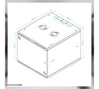 19" RACK Schrank Standard 4U 6U 9U 12U 350-600 mm Schwarz Grau mit Glastuer