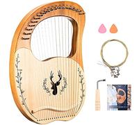 19 Stringa Lyre Arpa, Corpo In Mogano In Legno Massello, Motivi Unici, Simboli Fonetici Intagliati, Chiave Di Tuning, Set Di Stringhe Extra, Scelta, Migliori Regali For Adulti, Principianti