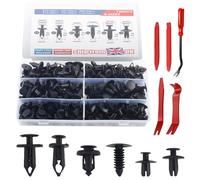 190 clip per finiture auto, rivetti in plastica con 5 strumenti di rimozione del rivestimento, clip per finiture del corpo contengono 6 misure regolari, fermi universali per protezione paraurti, clip