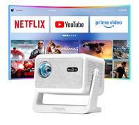 【1900 ANSI e APP con licenza ufficiale】Proiettore intelligente 4K con WiFi e Bluetooth, proiettore portatile VISSPL per esterni con messa a fuoco automatica, proiettore per cinema home theater con