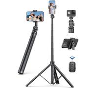 190cm Treppiede Smartphone, Bastone Selfie Treppiede in Alluminio, Estensibile Treppiedi Cellulare con Telecomando Senza Fili e Supporto Telefonico, Treppiedi da Viaggio Compatibile con iPhone/Android