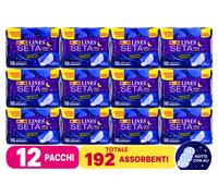 192 Assorbenti Lines Seta Ultra Notte con Ali - 12 Pacchi da 16, Pacco Doppio