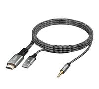 192 KHz unidirezionale HDMI ARC/eARC a 3,5 mm AUX Audio Extractor Splitter Converter Cable 1,8 m, adattatore stereo alimentato USB per TV a sistemi Home Theater amplificatori vecchio altoparlante