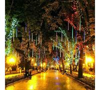 192 LED luci solari Meteor doccia pioggia albero stringa luce giardino festa all'aperto per festa di nozze Natale decorazione albero festa giardino natale luce stringa all'aperto (arcobaleno)