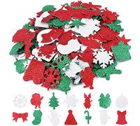 192 Pcs Adesivi Natalizi Glitterati in Gommapiuma Rticoli Artistici Natalizi per Attività Fai da Te Realizzare Decorazioni per Natalizi cartoline, biglietti, regalini e decorazioni.