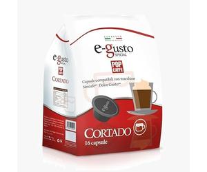 192 POP CAFFE CORTADO Capsule compatibili con Dolce Gusto - POP CAFFE E-GUSTO CORTADO solubile compatibile con Macchine Nescafè Dolce Gusto - 12 Sacchetti da 16