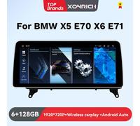 1920*720P 12.3 pollici Wireless CarPlay Android 14 lettore multimediale per auto per BMW X5 E70 X6 E71 CCC CIC 4G Wifi GPS Audio unità principale 8 Core-4G 64G CIC