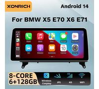 1920*720P 12.3 pollici Wireless CarPlay Android 14 Lettore multimediale per auto per BMW X5 E70 X6 E71 CCC CIC 8Core DSP 4G Wifi 128GB GPS 8 Core-2G 32G CIC
