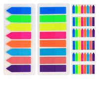 1920 Pezzi Segnapagina, 12 Pack Segnalibri Adesivi, Flat Indice e Indice Freccia, 8 Colori, Sticky Notes Adesive per l'apprendimento/marcatura/lettura