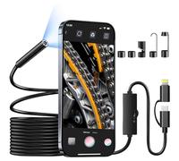 1920P HD Endoscopio per Smartphone, Type C Borescope Scope Camera con 8 luci LED Sonda IP67 Telecamera Impermeabile Semirigido per Smartphone Android e iOS, iPhone, iPad, Samsung(32,8 ft/10 m)