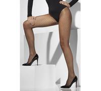 1920s Maschietta Reticolo Rete Collant Donna Nero Rete Costume Collant Uno Siz