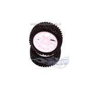 19220 COPPIA RUOTE GOMME E CERCHI BIANCHI COMPLETE 1/16 MONSTER TRUCK RC HIMOTO