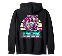 1926 Anno della Tigre Retro Vaporwave Tramonto Zodiaco Cinese Felpa con Cappuccio