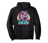 1926 Anno della Tigre Retro Vaporwave Tramonto Zodiaco Cinese Felpa con Cappuccio