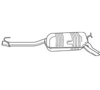 193 cv Silenziatore posteriore per Mercedes W210 E 280 2799 cc 142 KW 1