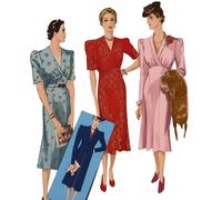 1930s Cucito Motivo, Donna Charming 3-Way Abito - Busto: 102cm (101cm)