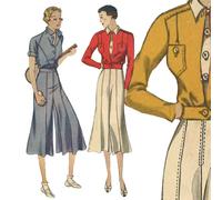 1930's Motivo, Donna Camicetta, Split Gonna Pantalone & Land-Girl Jacket