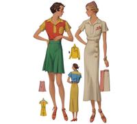 1930s Motivo, Donna SPORTS Camicetta, & Pantaloncini - Busto = 81.3cm (81.3cm)