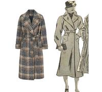 1930s Motivo, Donna Swagger, Trincea Cappotto - Busto 91.4cm (91cm)
