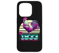 1933 Anno del Gallo Anni 80 Retro Vaporwave Zodiaco Cinese Custodia per iPhone 15 Pro