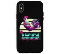 1933 Anno del Gallo Anni 80 Retro Vaporwave Zodiaco Cinese Custodia per iPhone X/XS