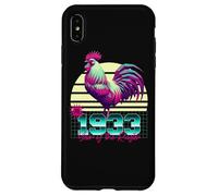 1933 Anno del Gallo Anni 80 Retro Vaporwave Zodiaco Cinese Custodia per iPhone XS Max