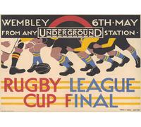 1933 Rugby League Poster Finale Coppa di Wembley Wall Art -...