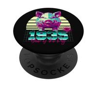 1935 Anno del maiale Compleanno 80 Segno zodiacale cinese retrò PopSockets PopGrip Adesivo