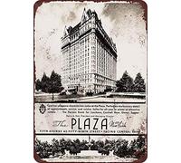 1936 The Plaza Hotel New York Targa decorativa in alluminio per esterni per cortile 20,3 x 30,5 cm