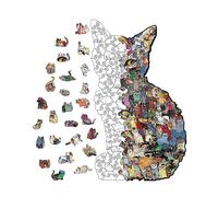 194 pezzi puzzle in legno a forma di gatto puzzle irregolare pezzi gioco compleanno regali di Natale per gli amanti dei gatti salvadanaio decorazioni per la casa