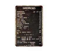 1940's Diner Menu Sign Restaurant Decor Diner Signs 50s Decorazione Retro Home Vintage Targa Wall Art Tin Cucina Pranzo Regalo 8x12 Metallo 108120068015