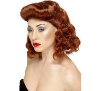 1940s Pin Up Parrucche Donna Costume 40s Nuovo Parrucca