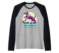 1946 Anno del Cane Compleanno 80 Retro Segno Zodiacale Cinese Maglia con Maniche Raglan