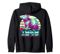1948 Anno del Topo Compleanno 80s Retro Segno Zodiacale Cinese Felpa con Cappuccio
