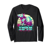 1948 Anno del Topo Compleanno 80s Retro Segno Zodiacale Cinese Maglia a Manica