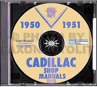 1950 1951 Cadillac Negozio Manuale CD Deville Serie 61 62 75 Fleetwood 60 Ordini